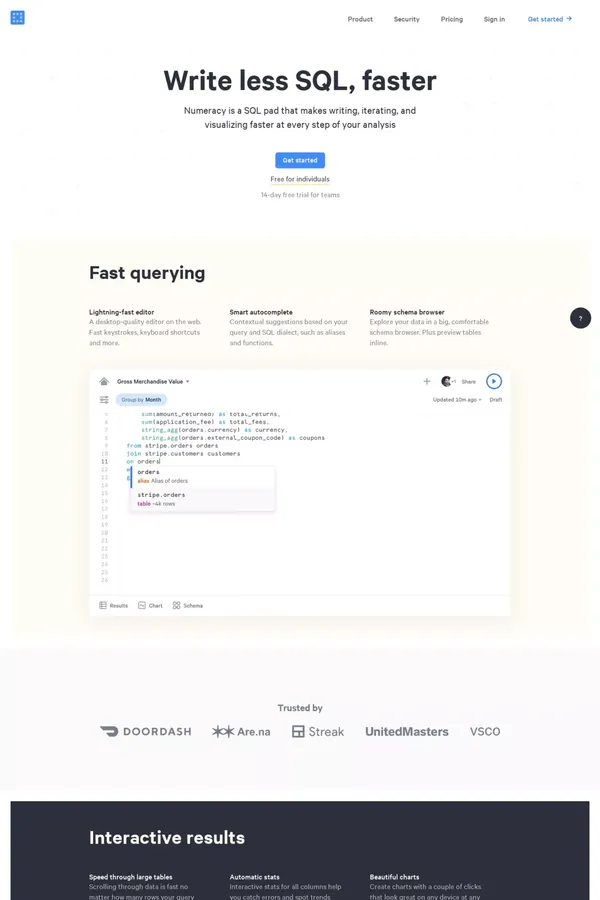 Numeracy - Landing design inspiration