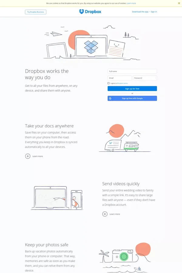 Dropbox - Landing design inspiration