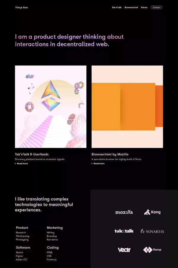 Patryk Adaś - Portfolio design inspiration