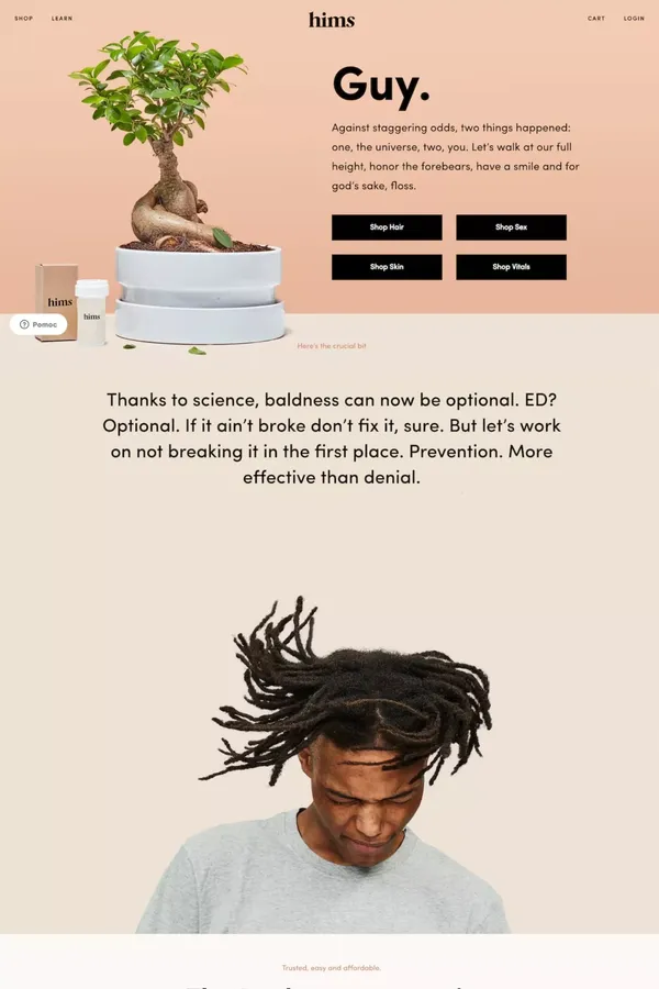 hims. handsome. healthy you. - Ecommerce design inspiration