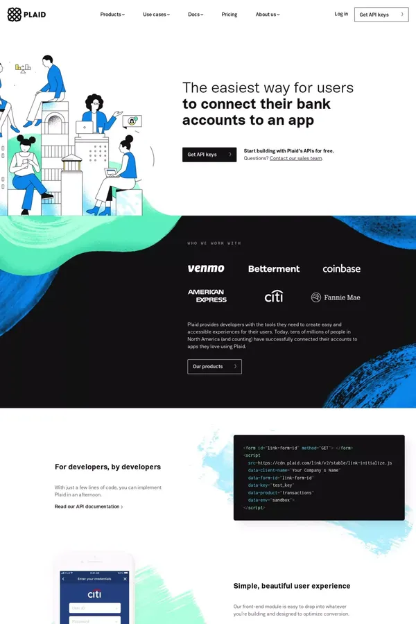 Homepage - Plaid - Landing design inspiration