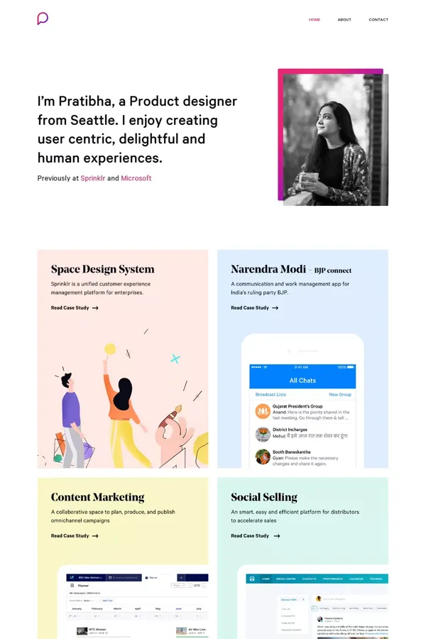 Home - Pratibha Joshi - Product Designer - Portfolio design inspiration