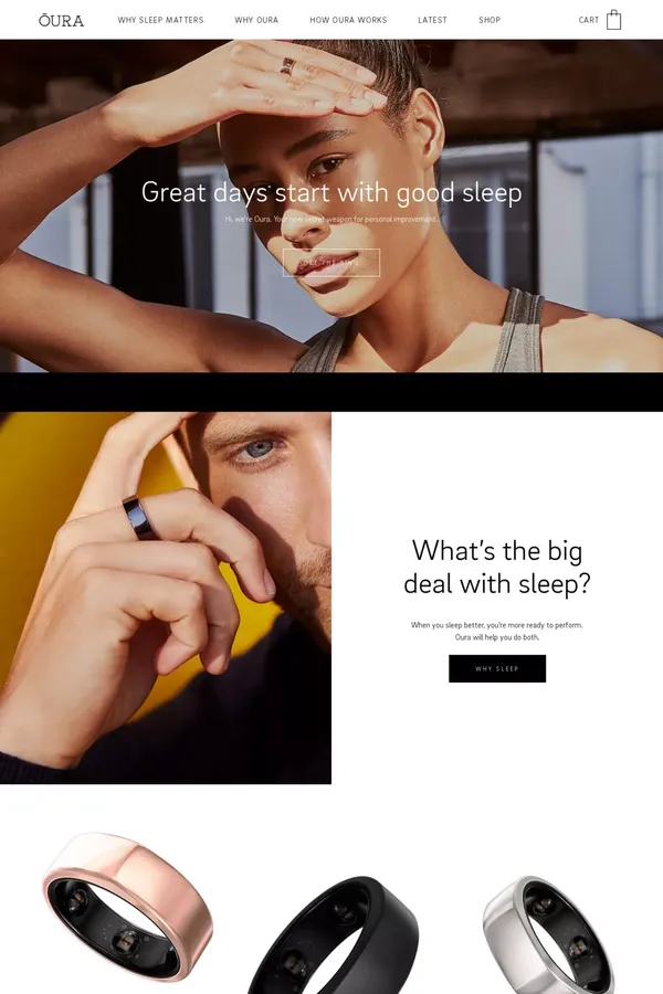 Oura Ring: the most accurate sleep and activity tracker - Ecommerce design inspiration