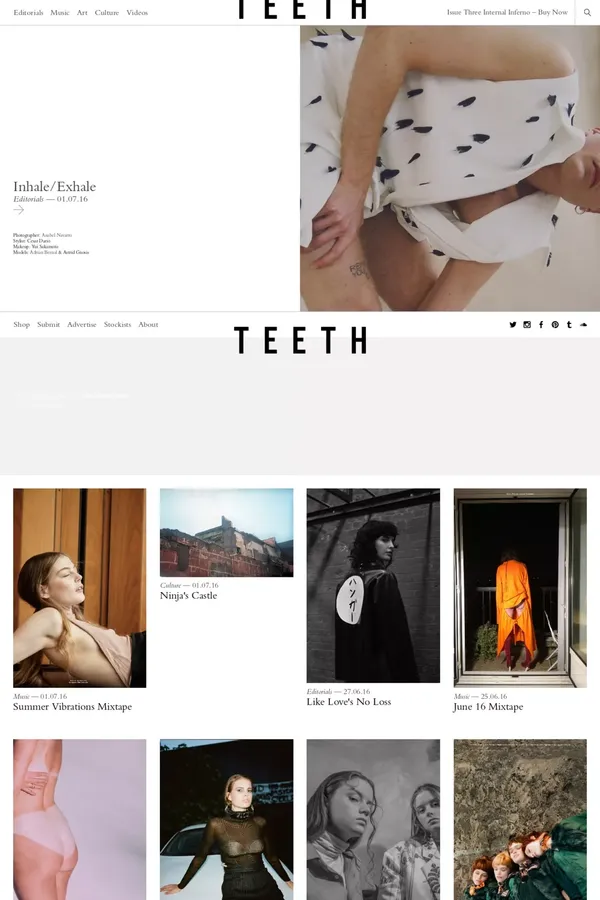 Teeth Magazine - Blog design inspiration