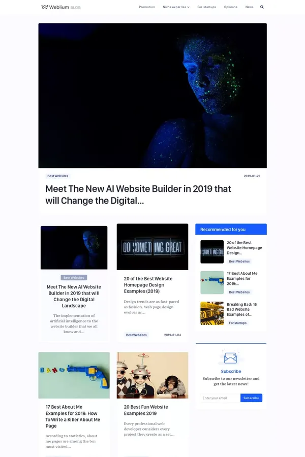Weblium Blog | Website Creation and Small Business Tips and Tricks - Blog design inspiration