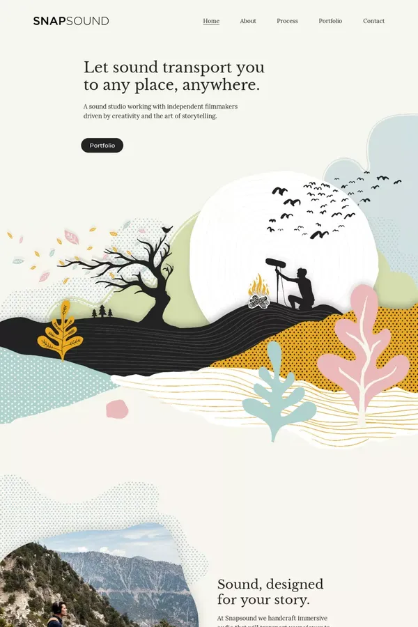 SNAPSOUND. Let sound transport you to any place, anywhere. - Portfolio design inspiration