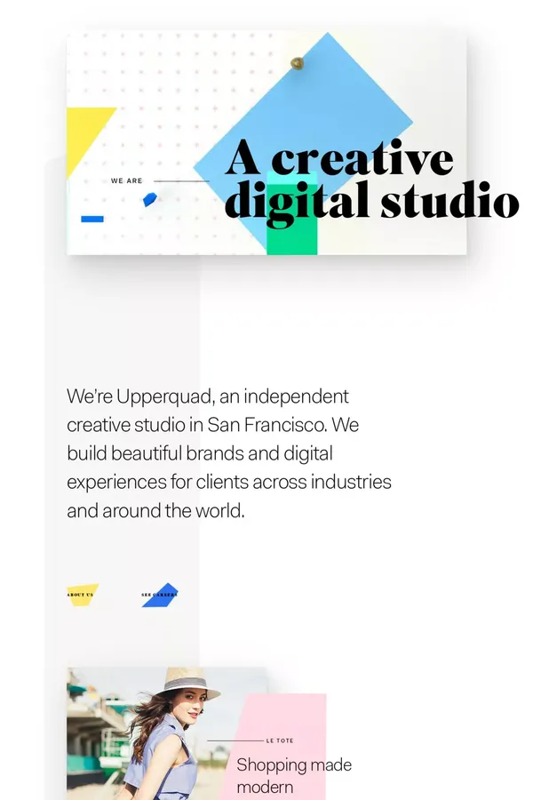 Upperquad  |  A creative digital studio in San Francisco - Portfolio design inspiration