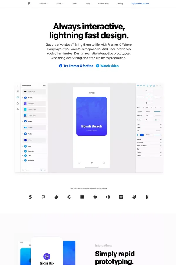 Framer - Interactive Design Tool - Landing design inspiration