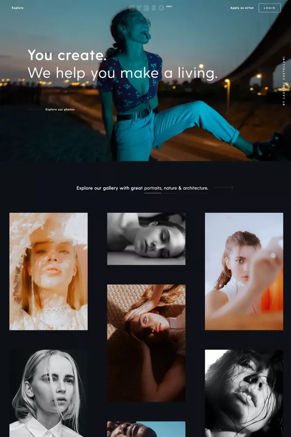 EYESO • Community and Marketplace - Landing design inspiration