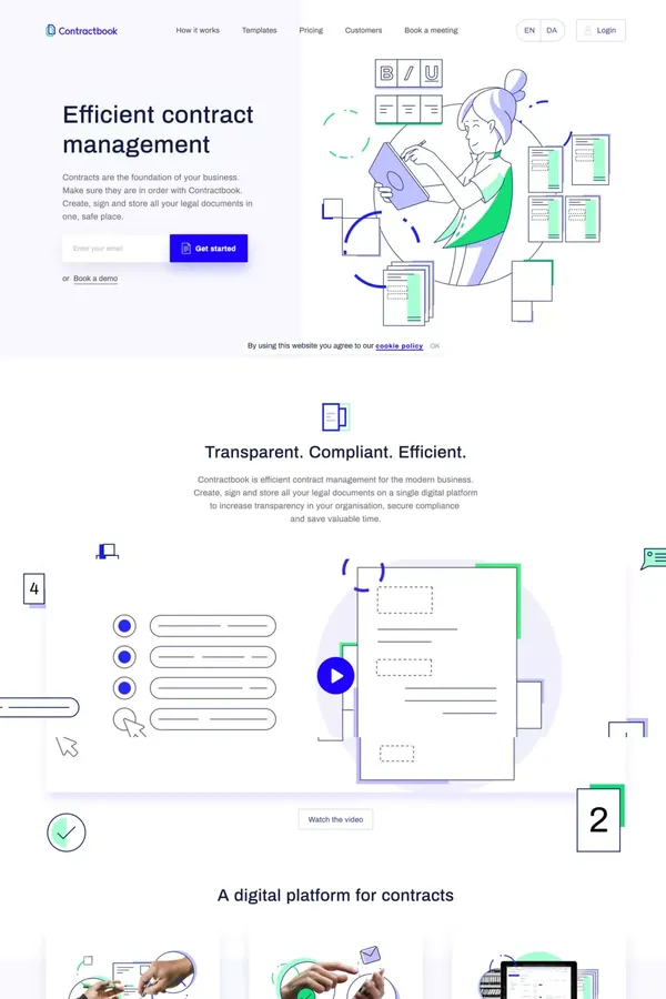 Contractbook: Efficient Contract Management - Landing design inspiration