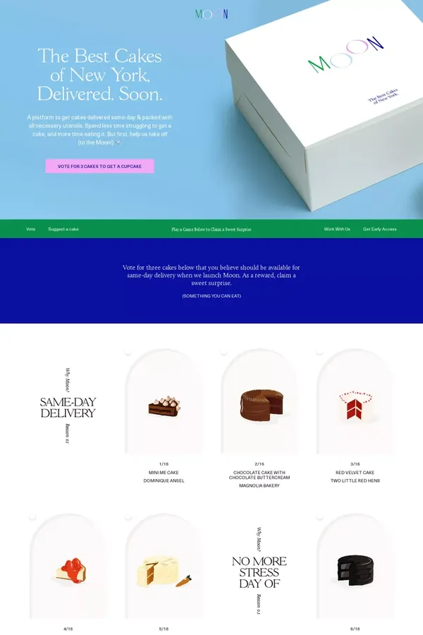 Moon - The Best Cakes of New York, Delivered - Landing design inspiration