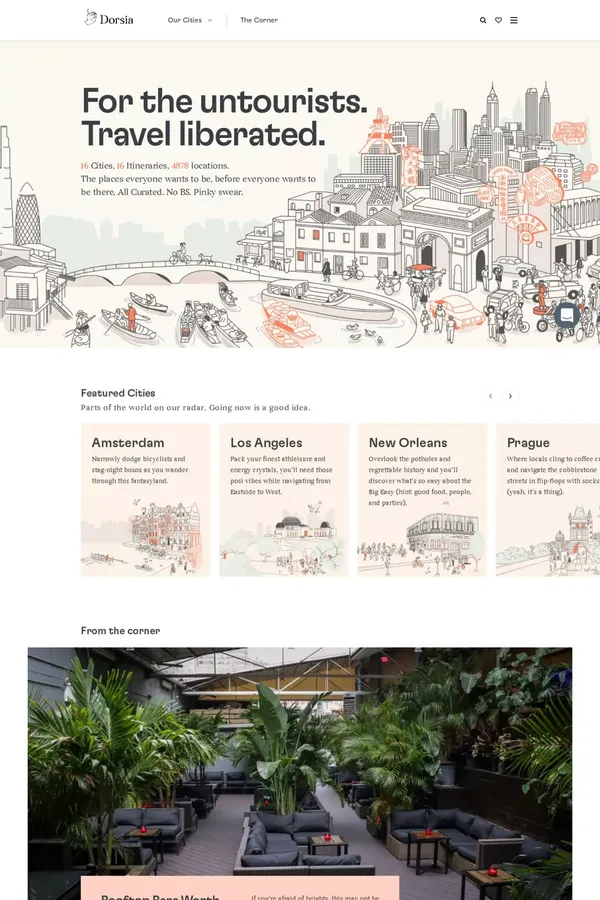 Dorsia - Embrace the Urbane, Escape the Mundane - Blog design inspiration