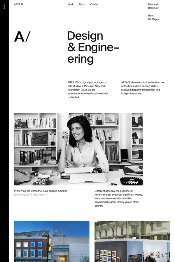 AREA 17 — A digital product agency - Portfolio design inspiration