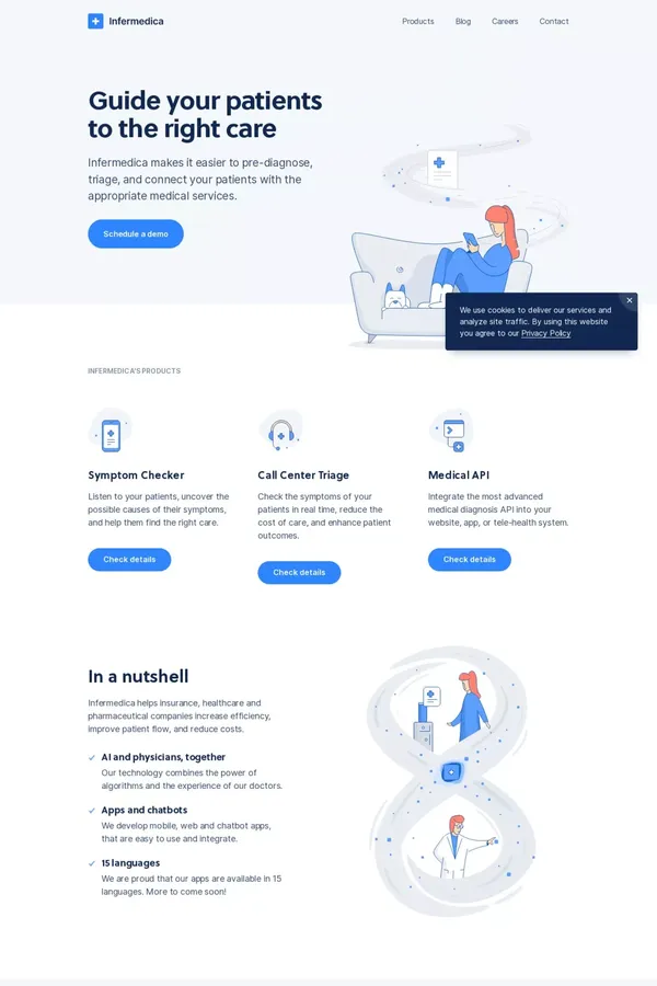 Guide your patients to the right care – Infermedica - Landing design inspiration