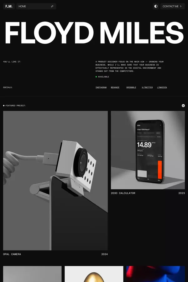 Floyd Miles Website Page Template for Webflow