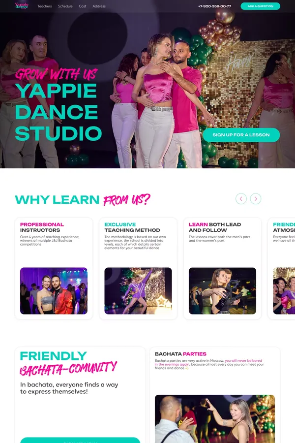 Yappie dance studio - bachata school in Moscow