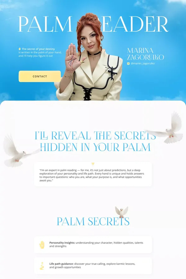 Palmist Marina Zagorulko - analysis of fate by hand: love, health, finances, purpose