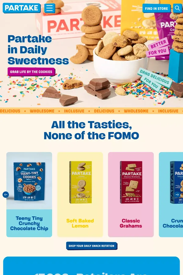 Partake Foods | Super Delicious Cookies - Ecommerce design inspiration