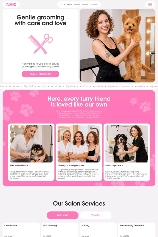 Ineko — gentle dog & cat grooming in Moscow | Haircuts and hygiene care for pets