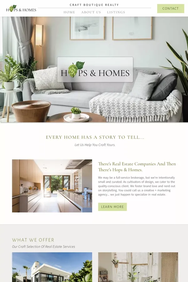 Hops & Homes | Craft Boutique Realty - Landing design inspiration