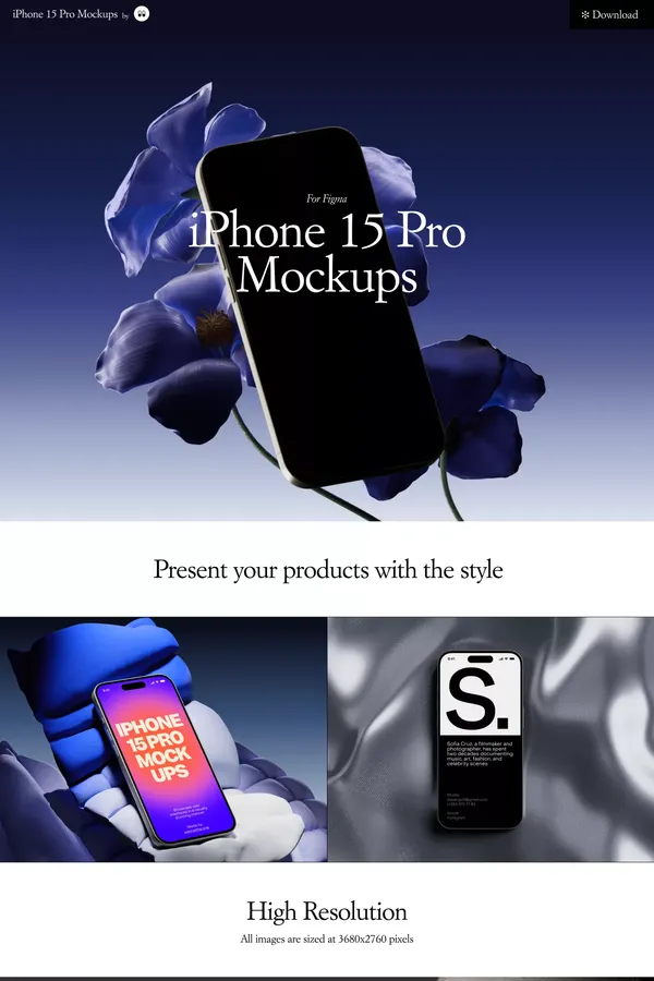 iPhone 15 Pro Mockups - Landing design inspiration