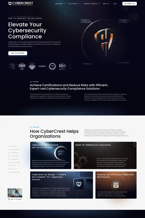 Cybersecurity & Information Security Compliance Services - CyberCrest