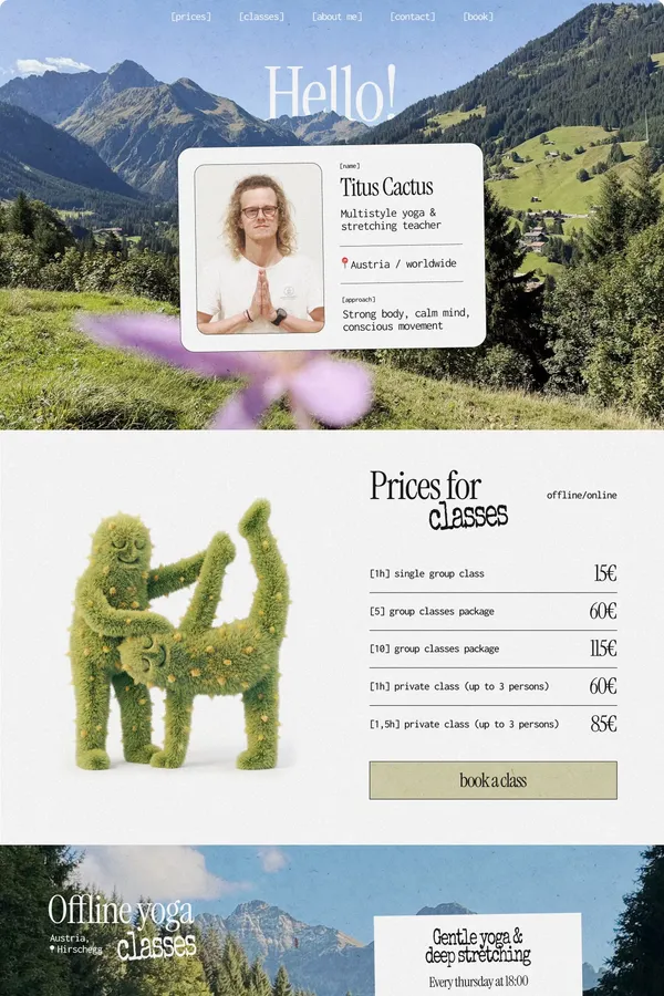 Titus Cactus – Yoga Teacher in Hirschegg, Austria | Ashtanga & Yin - Landing design inspiration