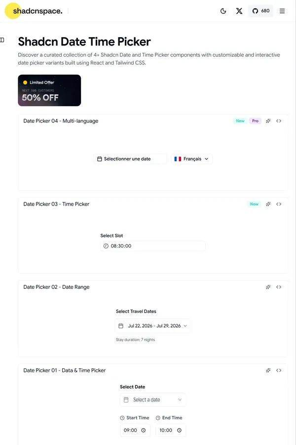 4+ Shadcn Date and Time Picker Components for React & Next.js