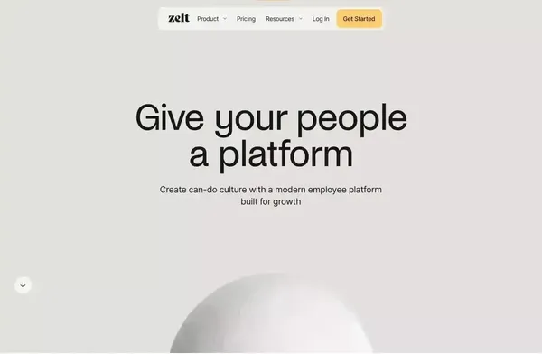 Zelt – The employee platform for growth - Landing design inspiration