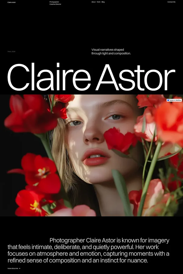 Claire Astor - Webflow HTML Website Template - Template design inspiration