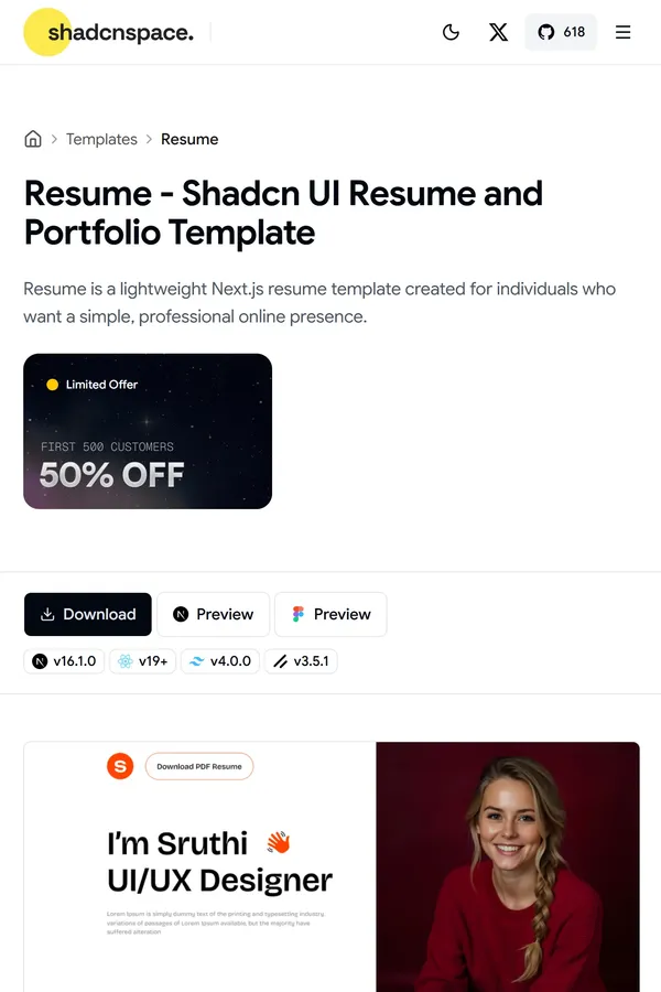 Resume - Shadcn UI Resume and Portfolio Template