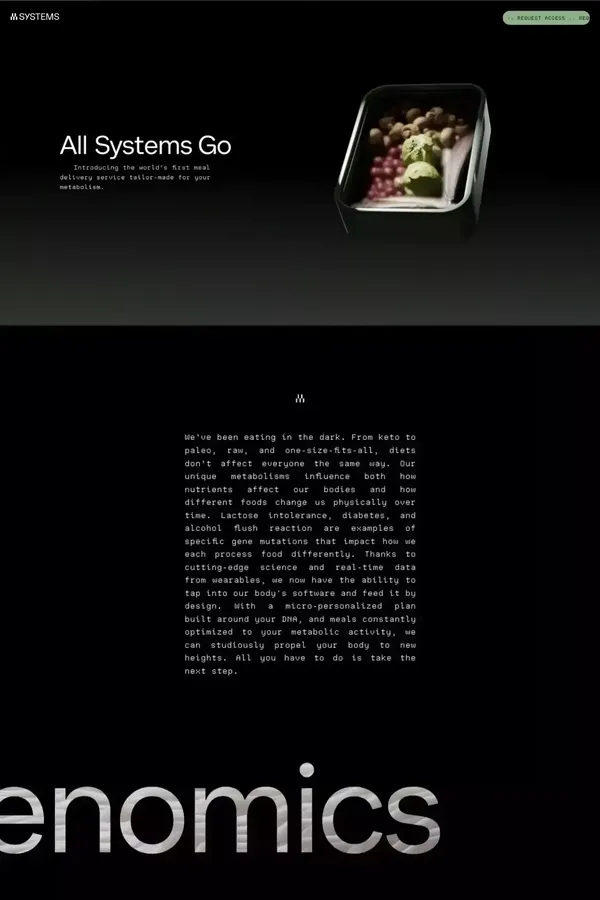 SYSTEMS | Next-gen meals at your doorstep - Landing design inspiration