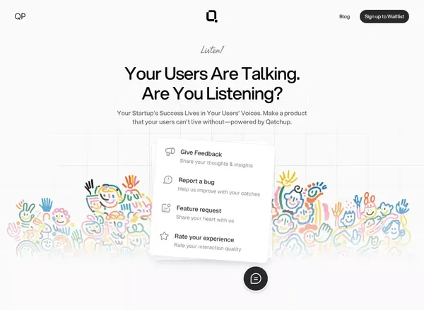 qatch up with your product! - Landing design inspiration
