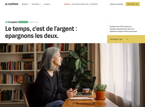 Cashbee — Les meilleurs placements, dans votre poche - Landing design inspiration