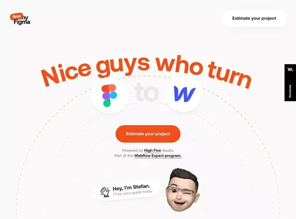 Figma to Webflow - Powered by High Five Studio - Landing design inspiration