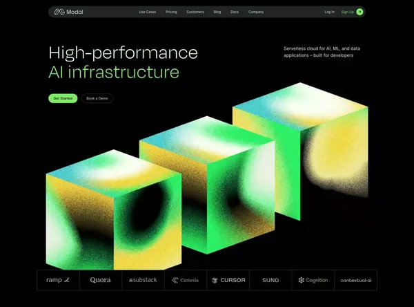 Modal: Serverless cloud infrastructure for AI, ML, and data - Landing design inspiration