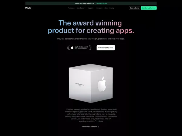 Play - Design and ship mobile apps with the power of iOS & SwiftUI - Landing design inspiration