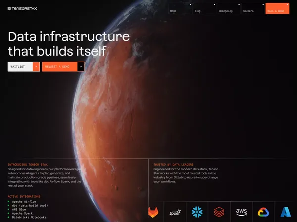 TensorStax — Autonomous AI for Data Engineering - Landing design inspiration