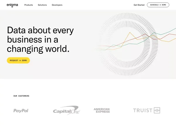 Enigma | Data and intelligence on every small business - Landing design inspiration