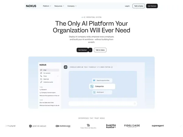 Noxus - One Platform. All Things Enterprise AI - Landing design inspiration
