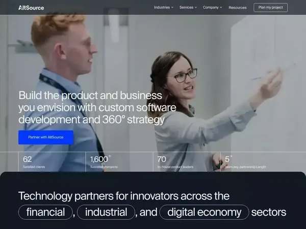 AltSource | Custom software solutions - Landing design inspiration