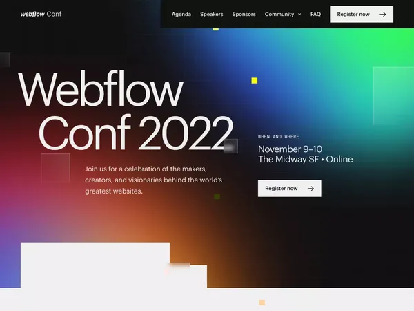 Webflow Conf 2022 | Webflow - Landing design inspiration