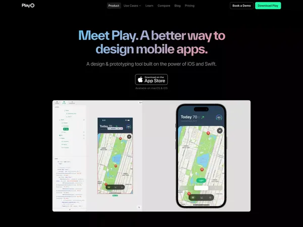 Play · Design mobile apps with the power of iOS & SwiftUI - Landing design inspiration