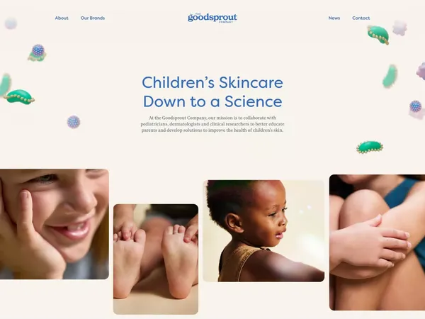 The Goodsprout Company – Children’s Skincare Backed by Science - Landing design inspiration