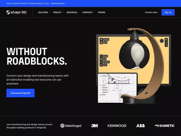 Shapr3D | CAD: Design to Manufacturing | Windows, Mac, iPad - Landing design inspiration