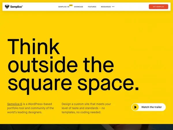 Semplice 6 — Build your portfolio with pride - Landing design inspiration