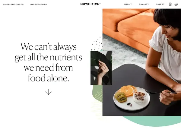 Nutri-Rich | Better Vitamins - Landing design inspiration
