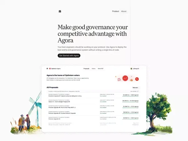 Agora: The onchain governance company - Landing design inspiration