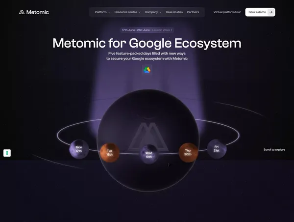 Metomic for Google Ecosystem | Launch Week - Landing design inspiration