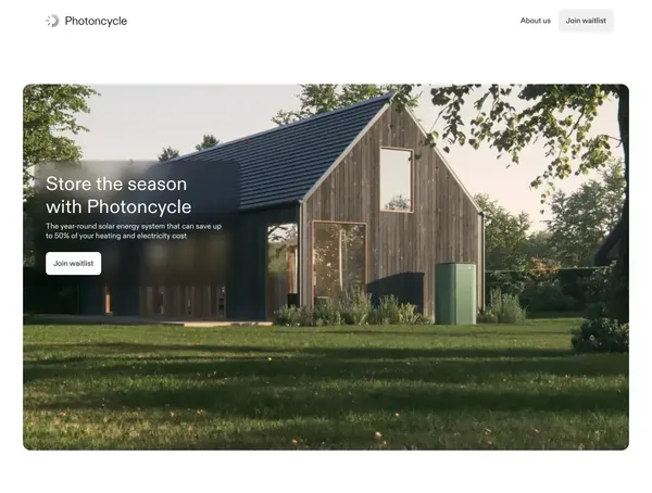 Store the season with Photoncycle - Landing design inspiration